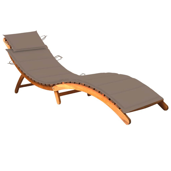 Chaise longue de jardin avec coussin bois d'acacia solide bain de soleil