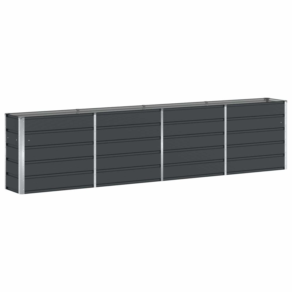 Jardinière d'extérieur anthracite 320 x 40 x 75 cm acier