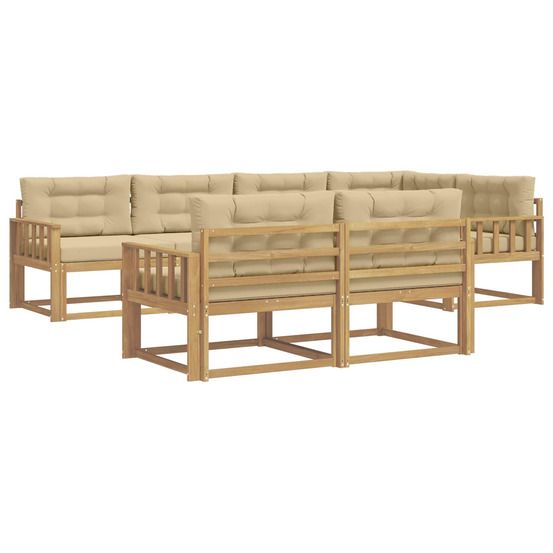 Ensemble de canapés d'extérieur 6 pc blanc et beige polyester