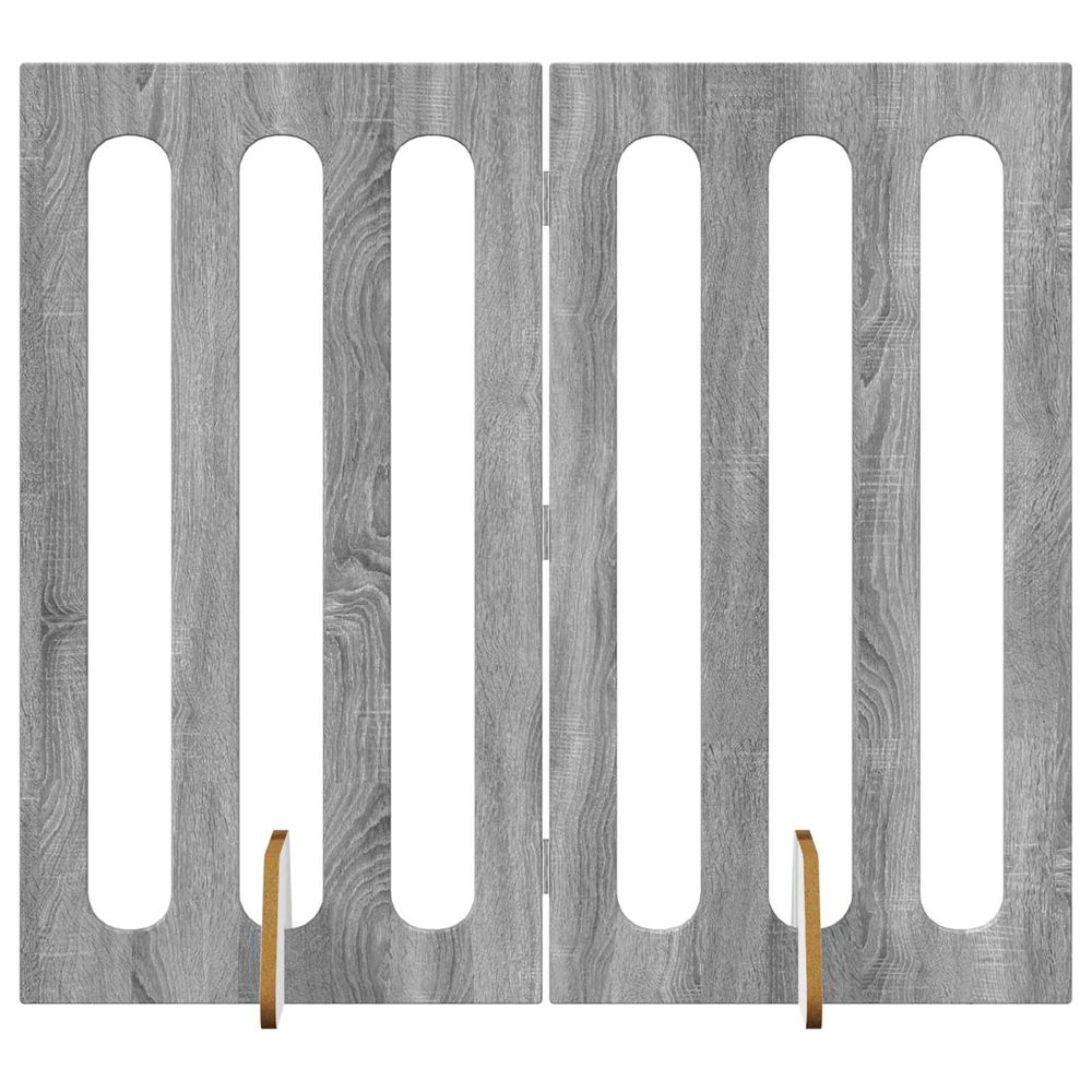 Clôture pliable pour animaux 2 pc sonoma gris bois d'ingénierie