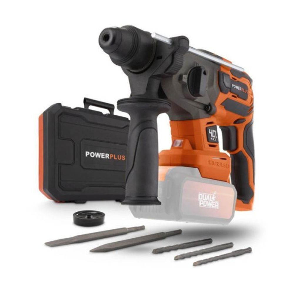 Marteau perforateur sans fil sds-plus 40v 5j brushless + 5 accessoires - powdp15680