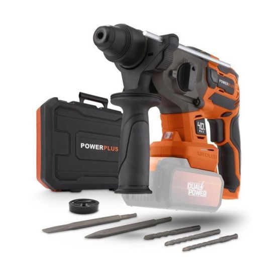 Marteau perforateur sans fil sds-plus 40v 5j brushless + 5 accessoires - powdp15680