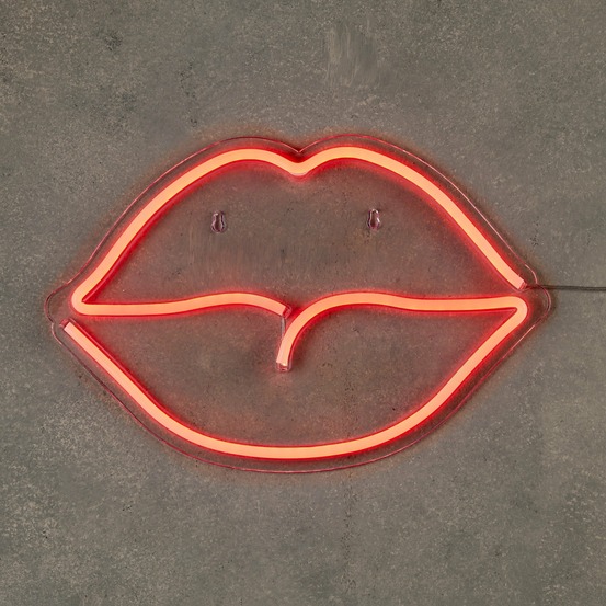 Luca lighting éclairage néon lèvres - l40 x l28 cm - rouge
