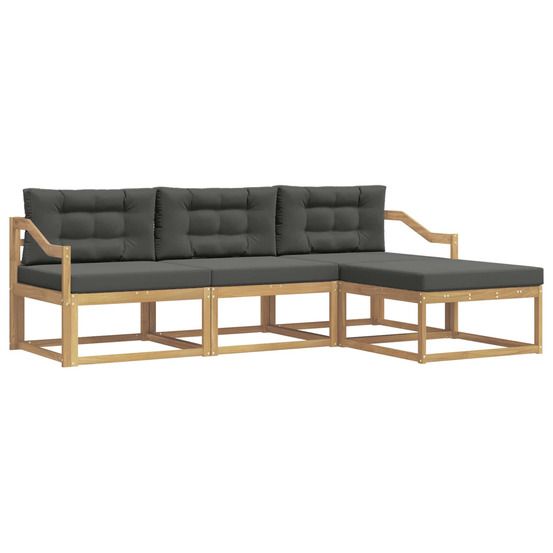 Ensemble de canapés d'extérieur 4 pc blanc et anthracite