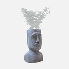Cache pot figurine aztèque. Porte plante statuette en magnesia h42cm