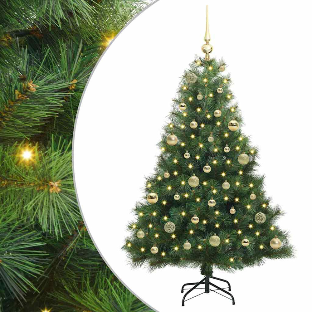 Sapin de noël artificiel avec 150 led vert 150 cm pe et pvc
