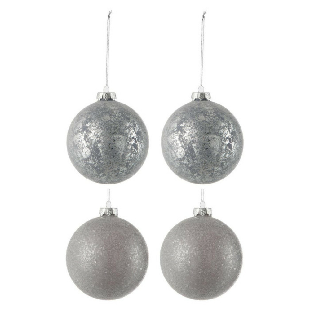 Lot de 4 boules de noël design 