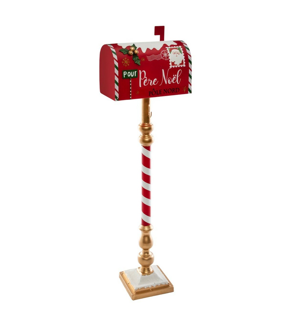 Déco de noël boite aux lettres avec pied façon sucre d'orge h 100.5 cm