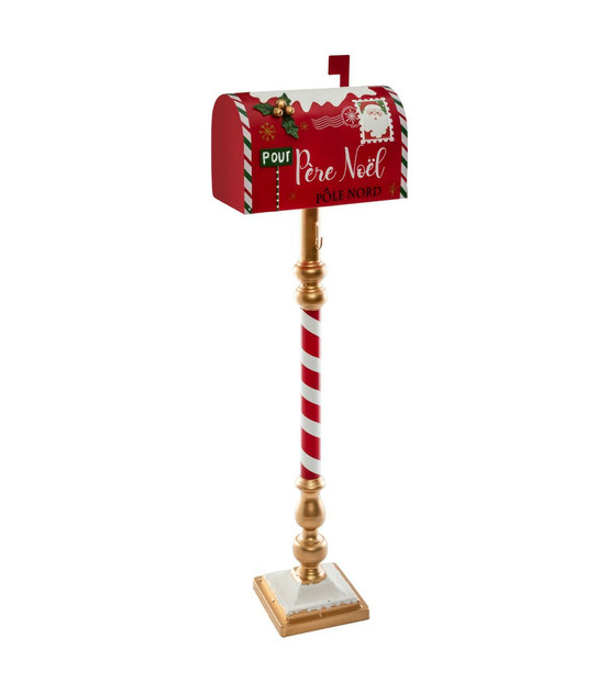 Déco de noël boite aux lettres avec pied façon sucre d'orge h 100.5 cm