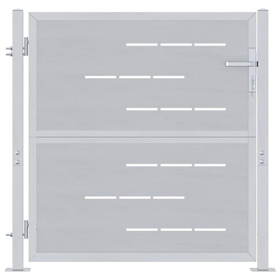 Porte de jardin argenté 85 x 97 cm acier inoxydable