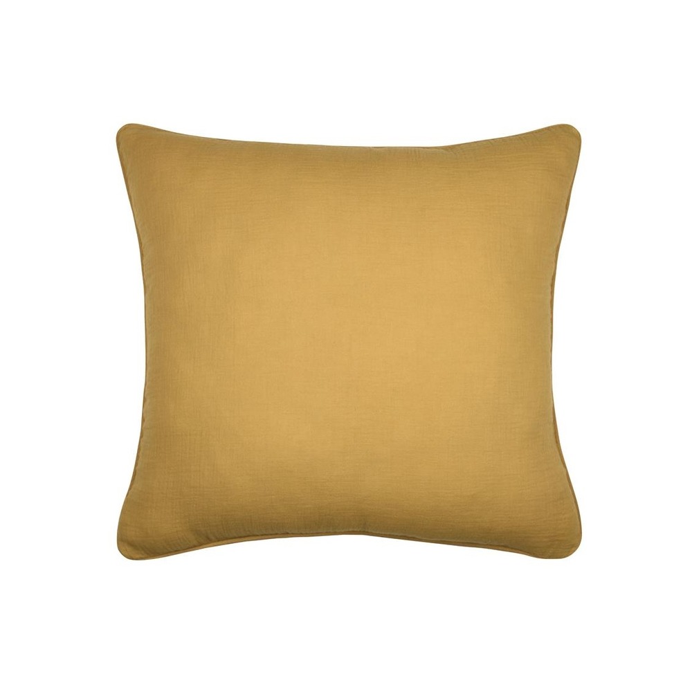 Coussin en gaze de coton 45 x 45 cm pop color moutarde