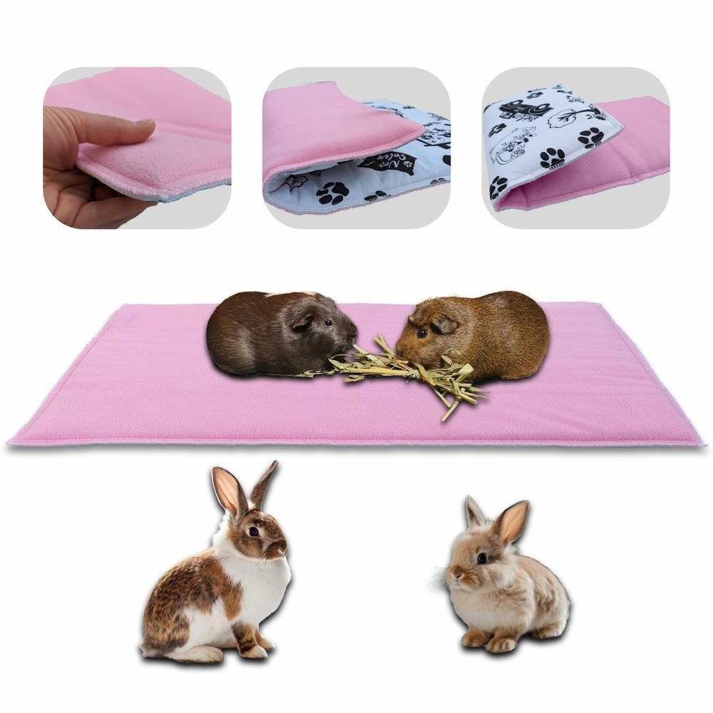 Tapis pour cochon d'inde et lapin en polaire - 70 x 35 cm - polaire absorbant, lavable en machine, economique et ecologique