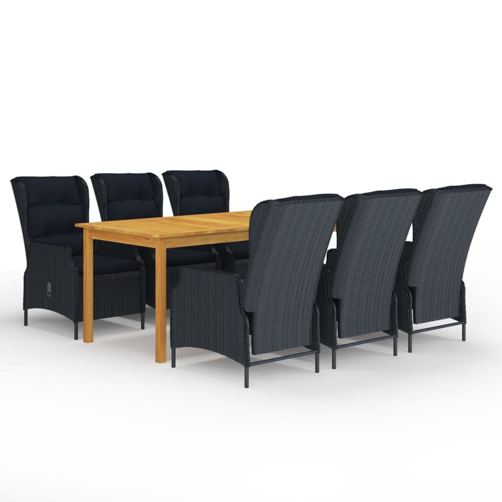 Ensemble à manger de jardin 7 pcs gris foncé