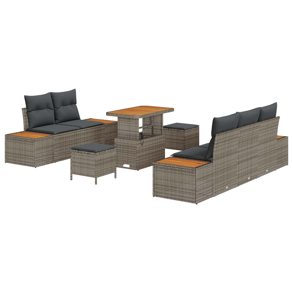 Ensemble de canapé de jardin avec coussin 8 pcs gris