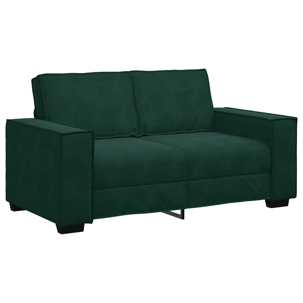 Canapé à 2 places vert foncé 160x78x84 cm velours