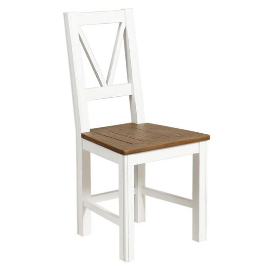 Lot de 2 chaise bois blanc - rivages interior's