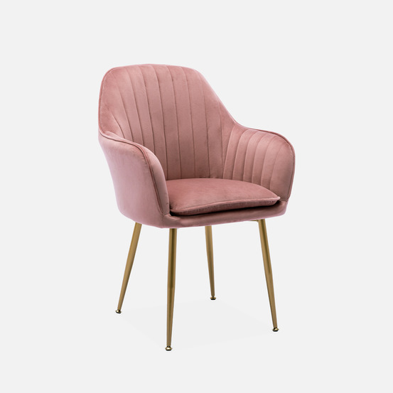 Fauteuil en velours et pieds en métal shella, l 57 x p 59 x h 84,5