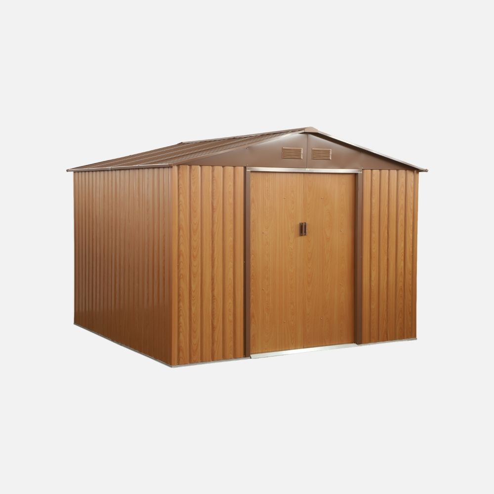 Abri de jardin en métal - calaisis - 7,06m² - cabane à outils avec deux portes coulissantes, kit de fixation sol inclus, maison de