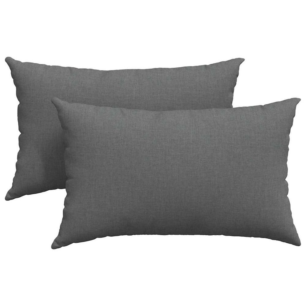 Coussins de canapé 2 pc tissu gris foncé 50 x 30 cm