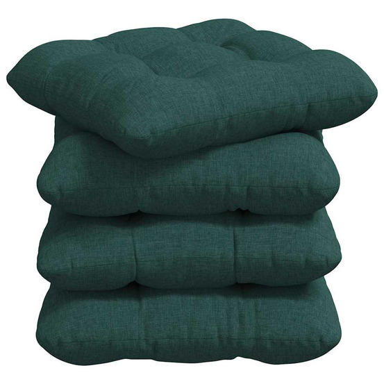 Coussins de siège 4 pcs vert foncé 40 x 40 x 12 cm tissu