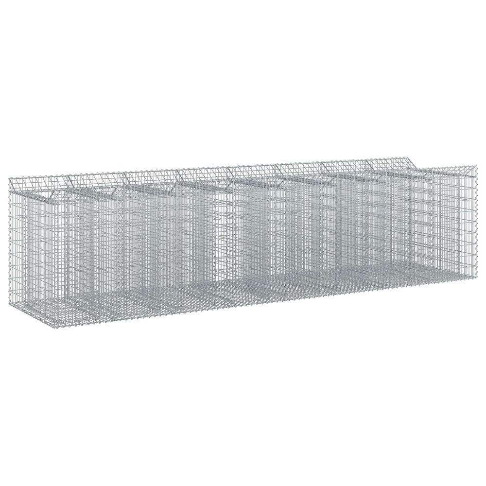 Lit surélevé gabion 4 pc 400 x 100 x 100 cm acier galvanisé