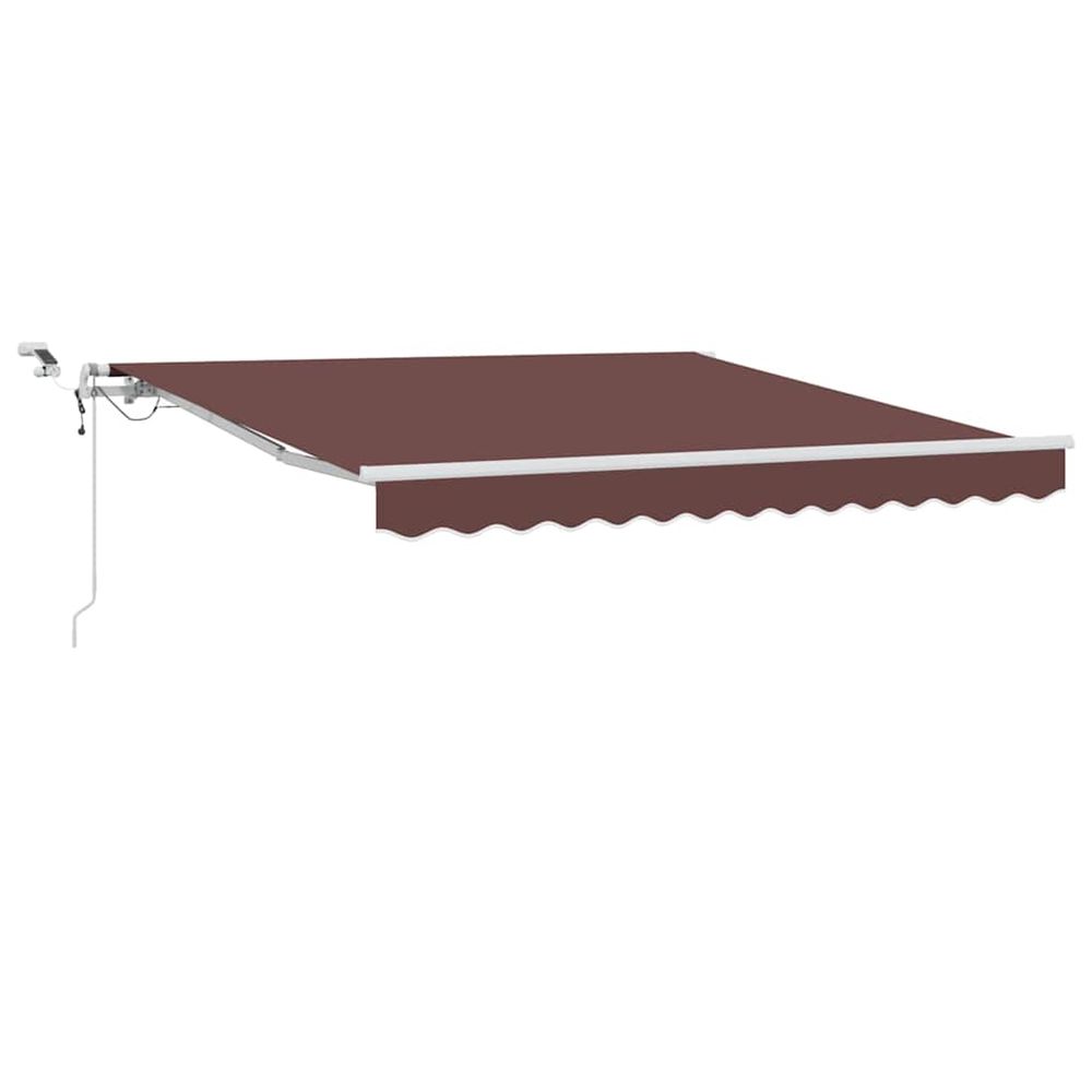 Auvent rétractable automatique avec led marron 300x250 cm