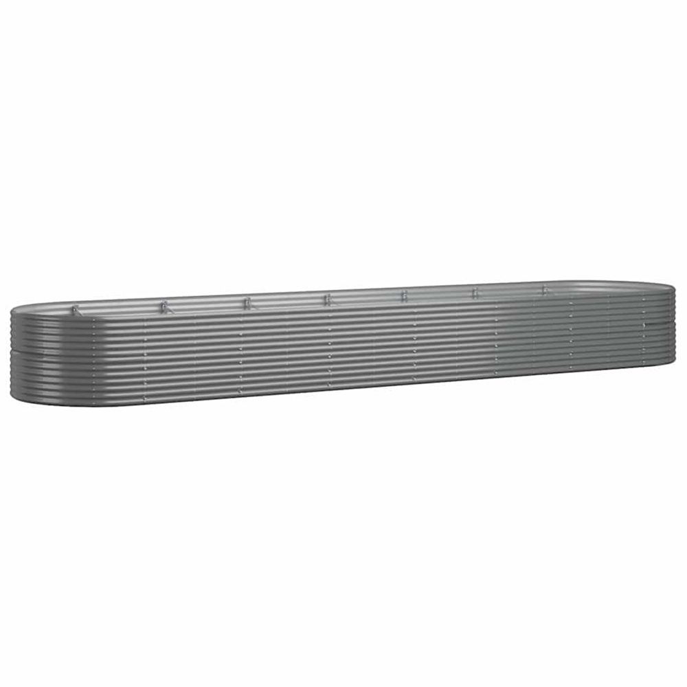 Lit surélevé de jardin acier enduit de poudre 584x140x68cm gris