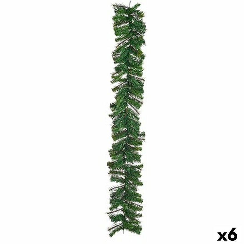 Guirlande de noël branche vert plastique180x23x4cm - lot de 6