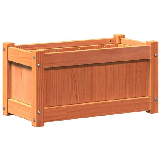 Jardinière bac lit surélevé plantes fleurs terrasse jardin cire 60 x 31 x 31 cm bois de pin massif marron