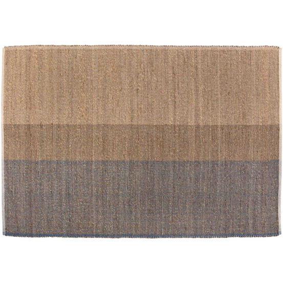 Tapis en jonc de mer et coton myosotis karan 120 x 170 cm