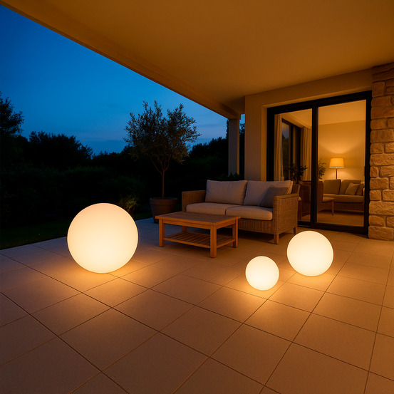Sphere lumineuse a led en polyethylene pour lexterieur sfera luce 40