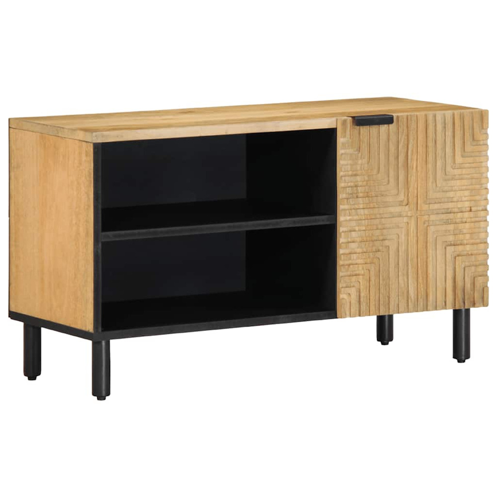 Meuble tv marron 80x31,5x46 cm bois massif de manguier