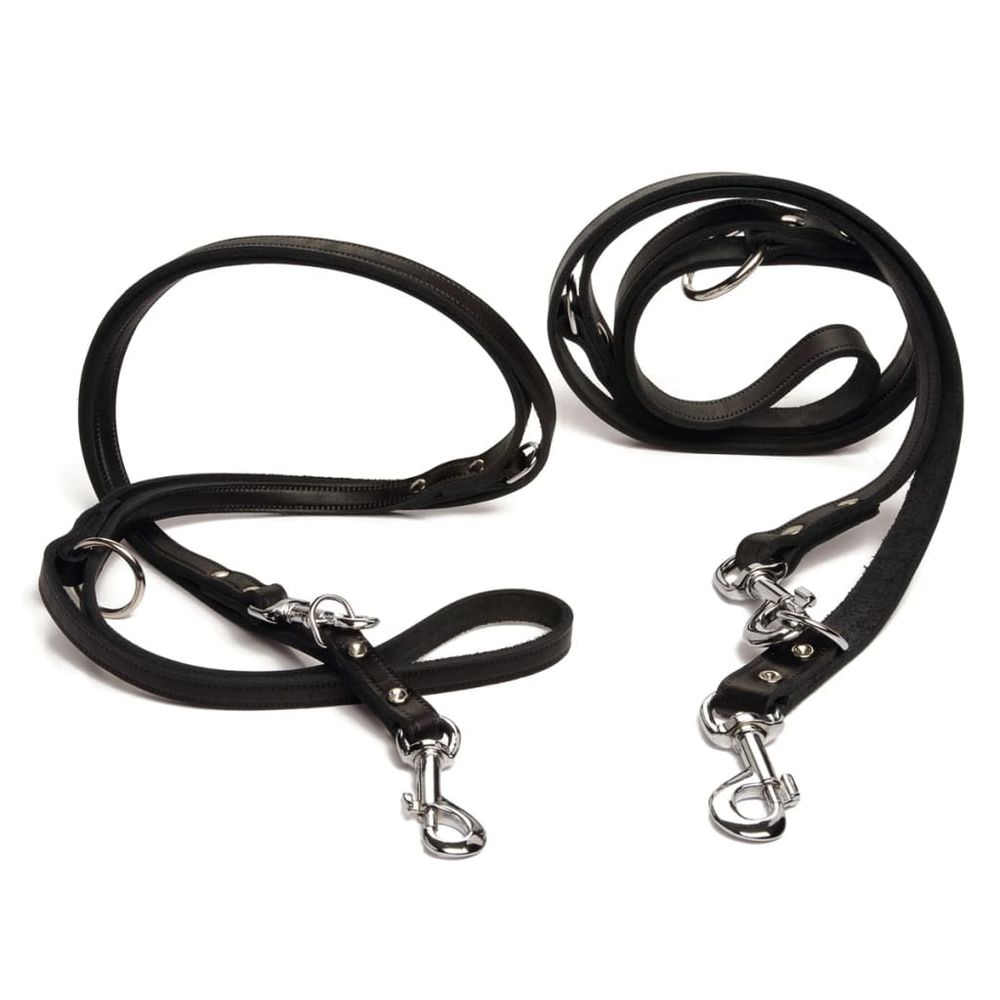 Laisse de dressage cuir noir 200x1,8 cm 736392