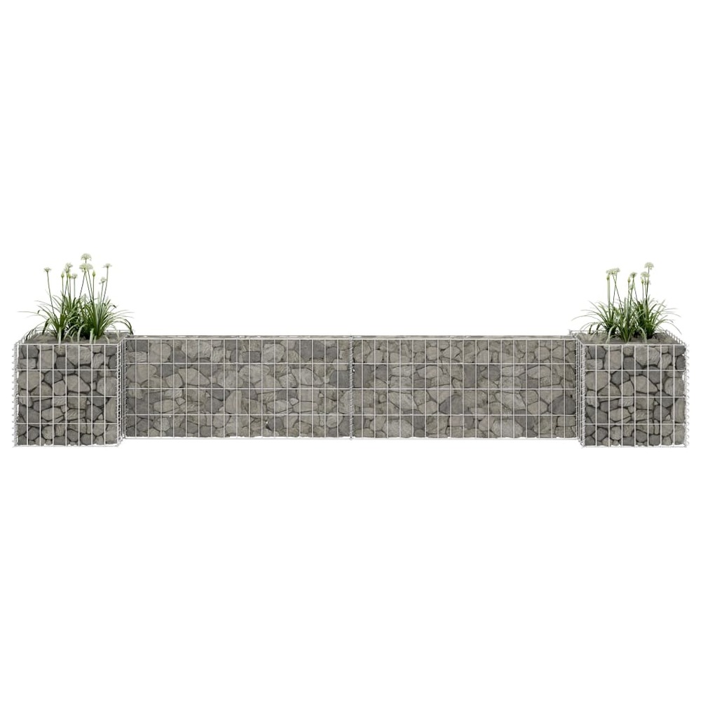Jardinière à gabion en h fil d'acier 260x40x40 cm