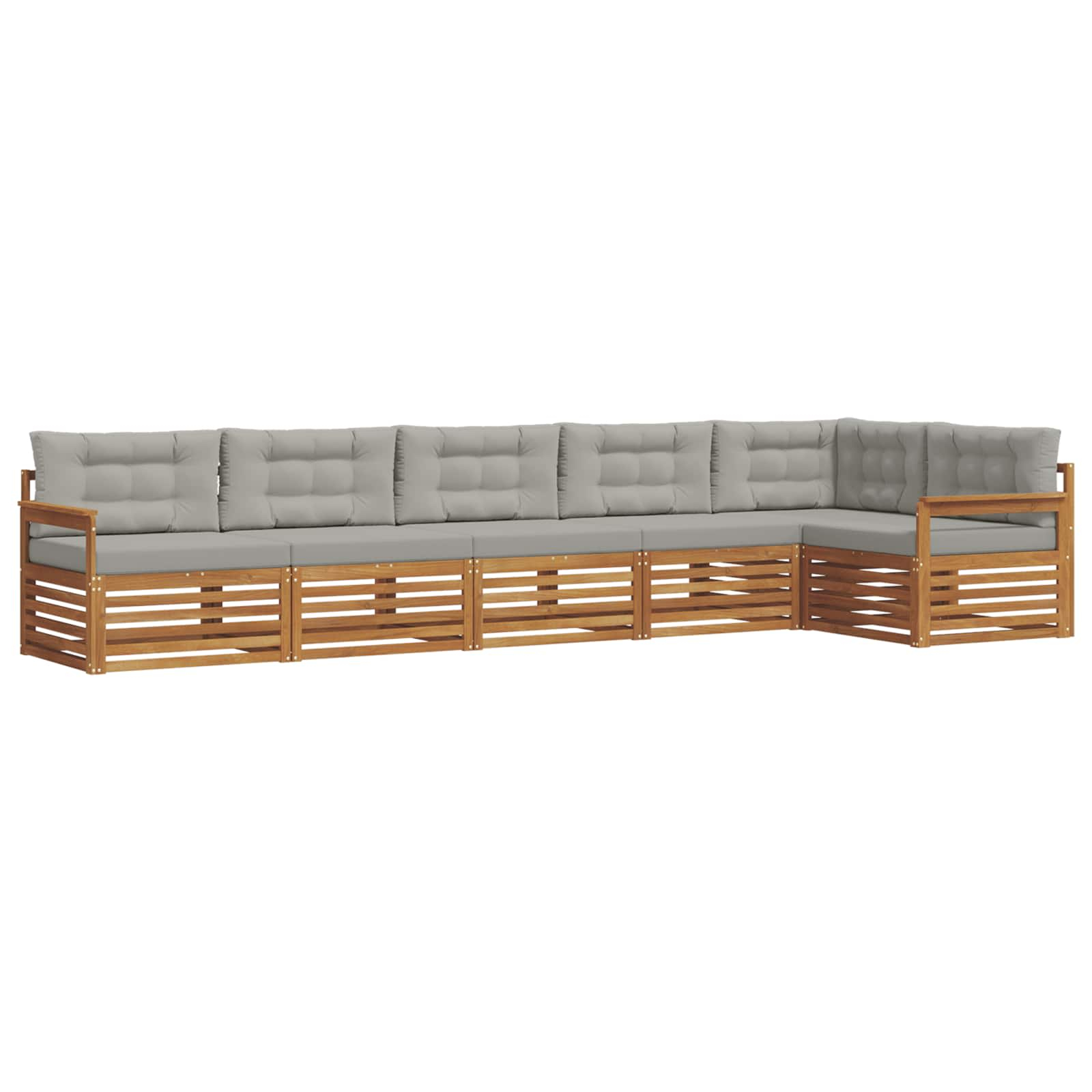 Ensemble de canapés d'extérieur 6 pcs gris naturel et clair