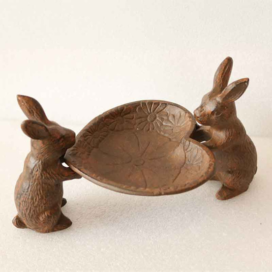 Mangeoire cœur support lapin 28x15x15cm