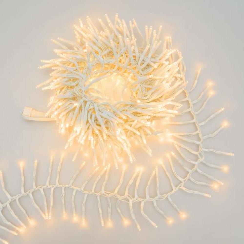 Guirlande lumineuse boa d12cm 5m 500 miniled ambré extensible 31v câble blanc ip44 smart connect lotti