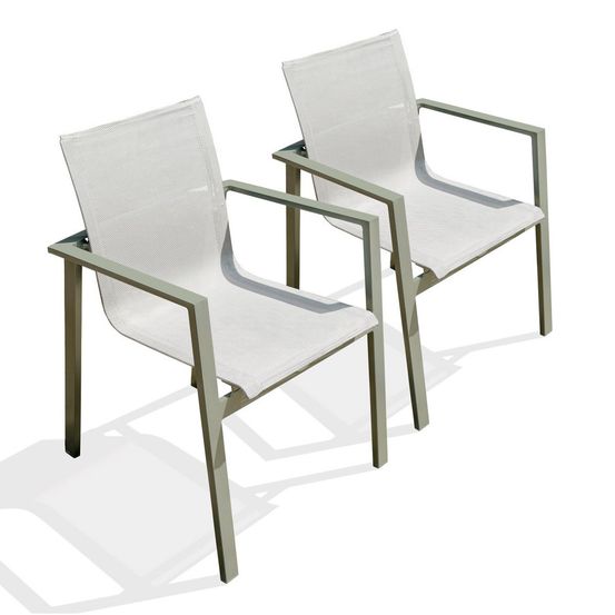 Lot de 2 fauteuils de jardin empilables