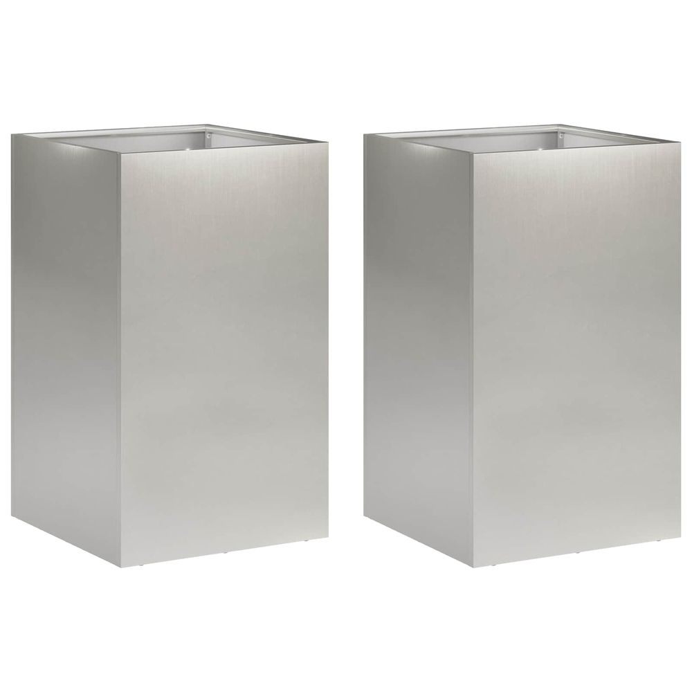 Cache-pot de jardin 2 pc argenté 30 x 30 x 50 cm