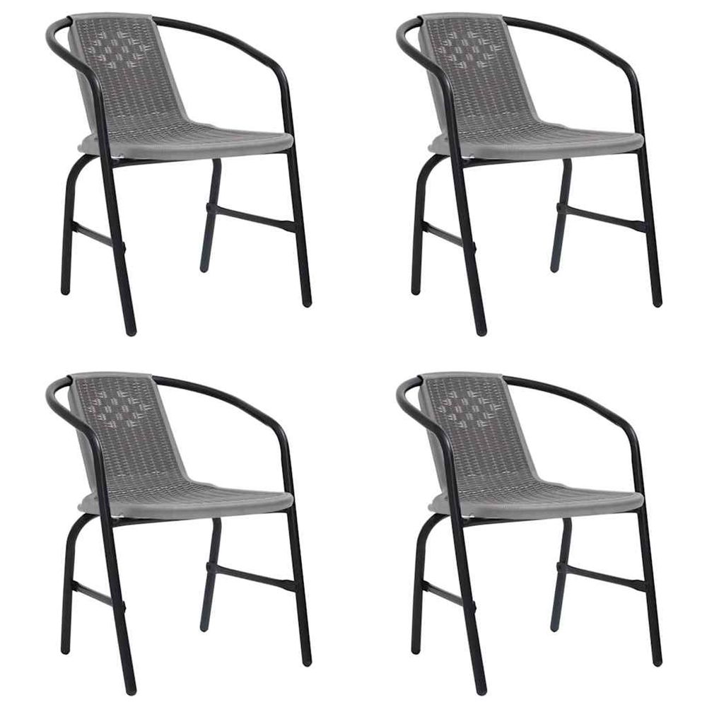 Chaises de jardin lot de 4 rotin de plastique et acier 110 kg