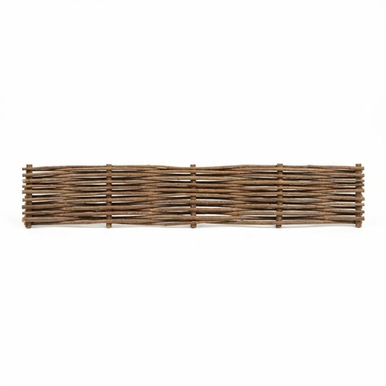Bordure pour potager - noisetier tressage horizontal - avec piquets - 25x150 cm