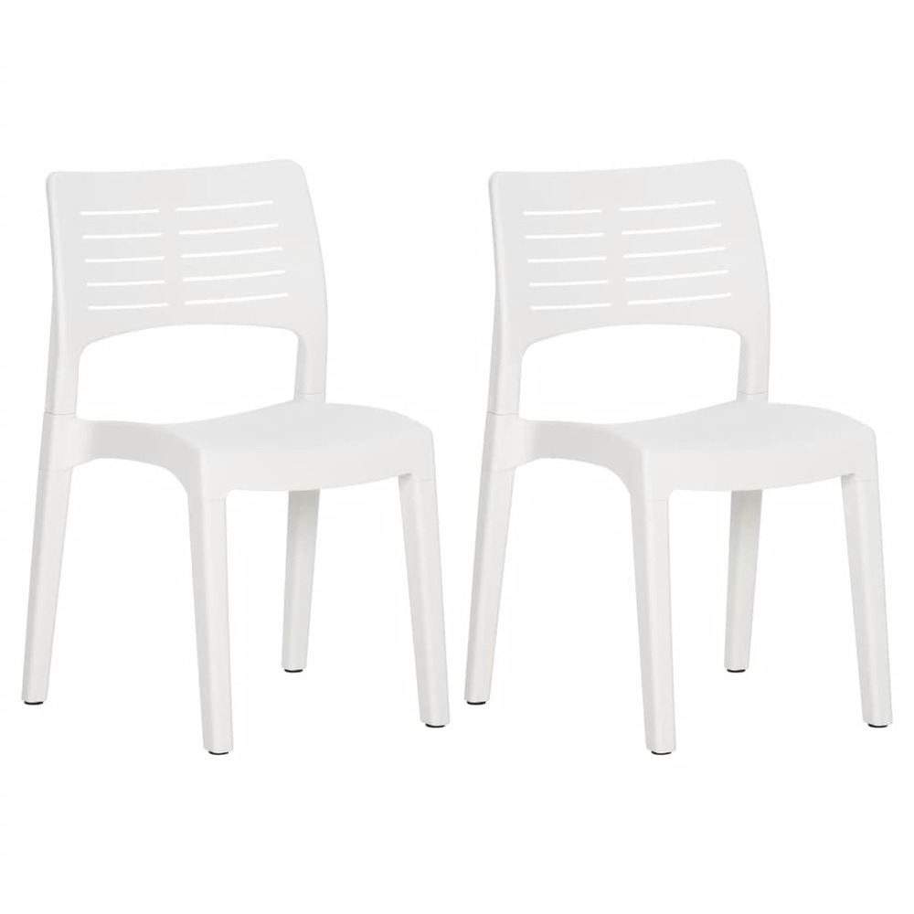 Chaises de jardin lot de 2 blanc polypropylène
