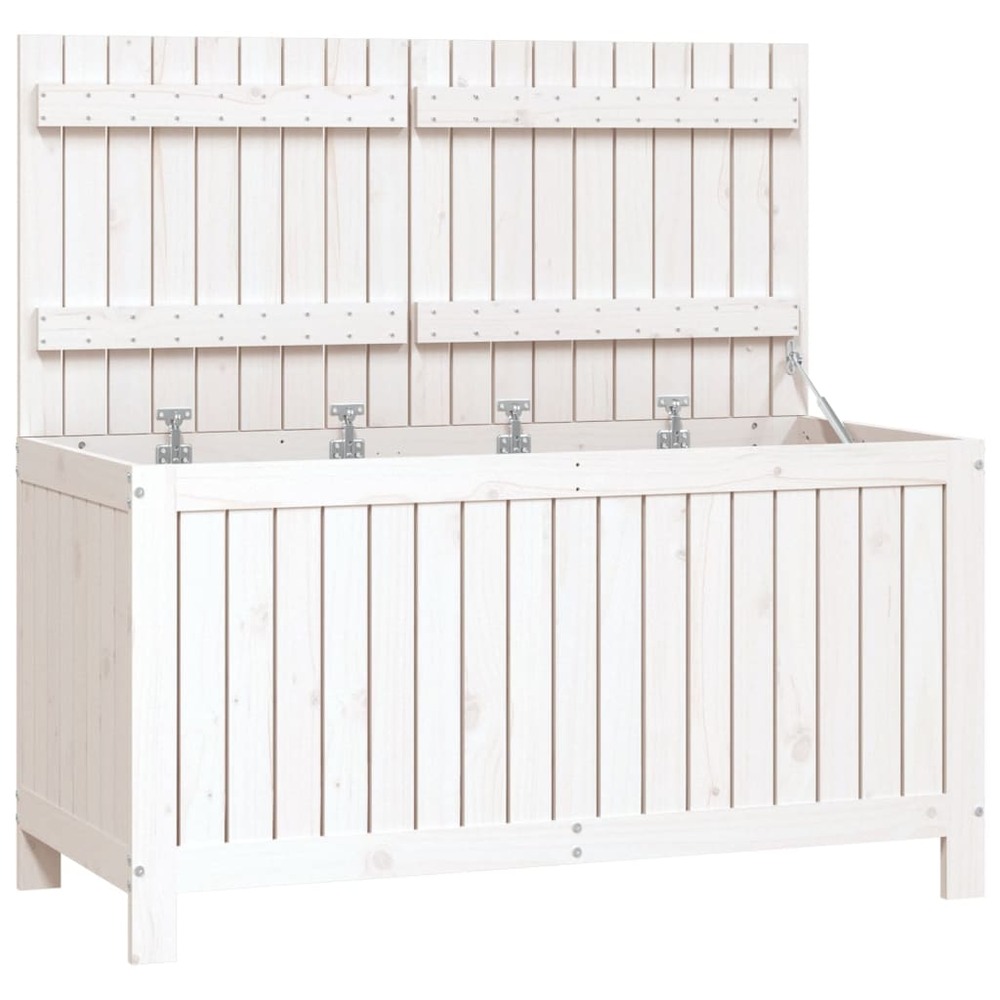 Boîte de rangement de jardin blanc 121x55x64 cm bois de pin