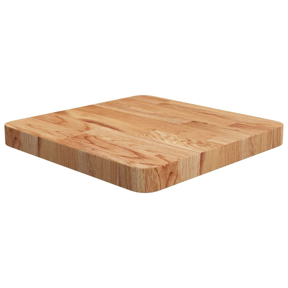 Dessus de table carré marron clair 40x40x4 cm bois chêne traité