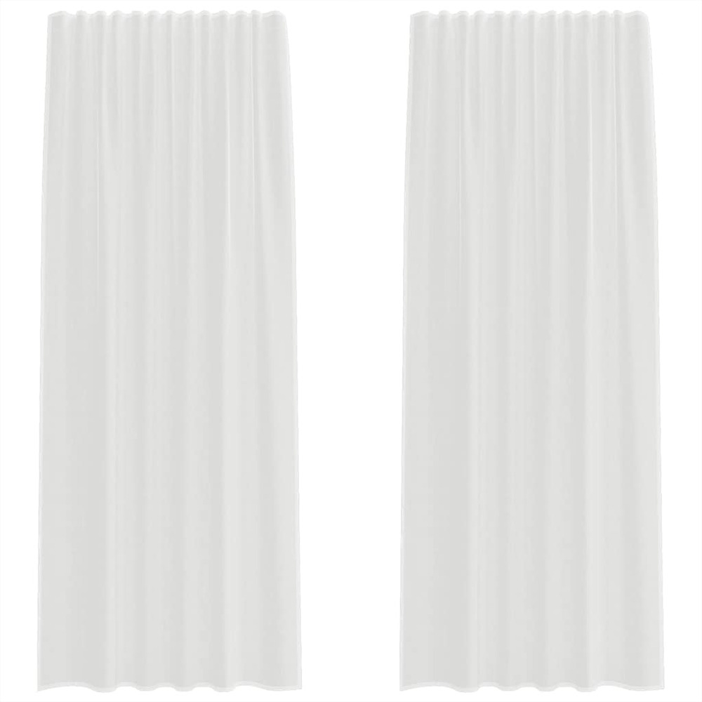 Rideaux en voile avec passe-tringles 2 pcs blanc