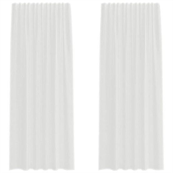 Rideaux en voile avec passe-tringles 2 pcs blanc