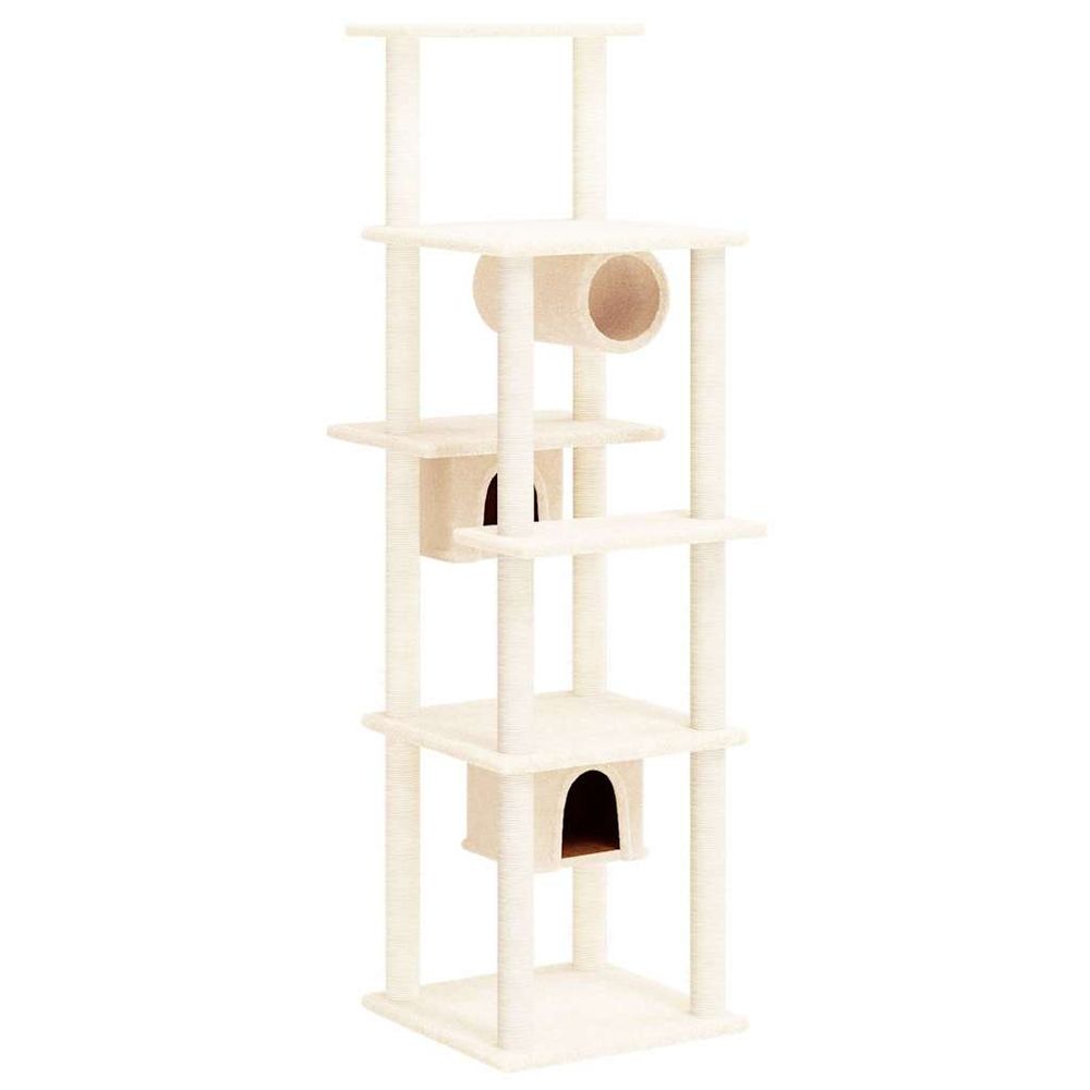 Arbre à chat avec griffoirs en sisal crème 169 cm