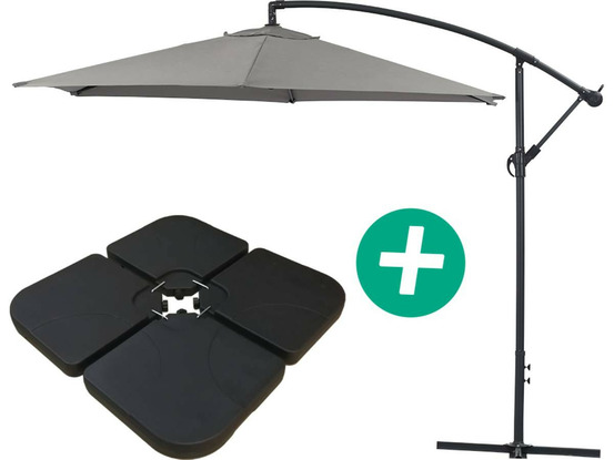 Parasol jardin déporté alu