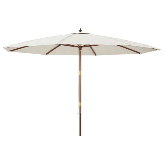 Parasol de jardin avec mât en bois 400 x 273 cm sable