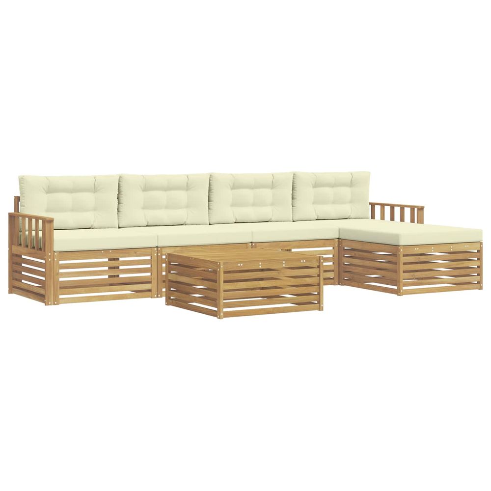 Ensemble de canapés d'extérieur 7 pc blanc et crème polyester